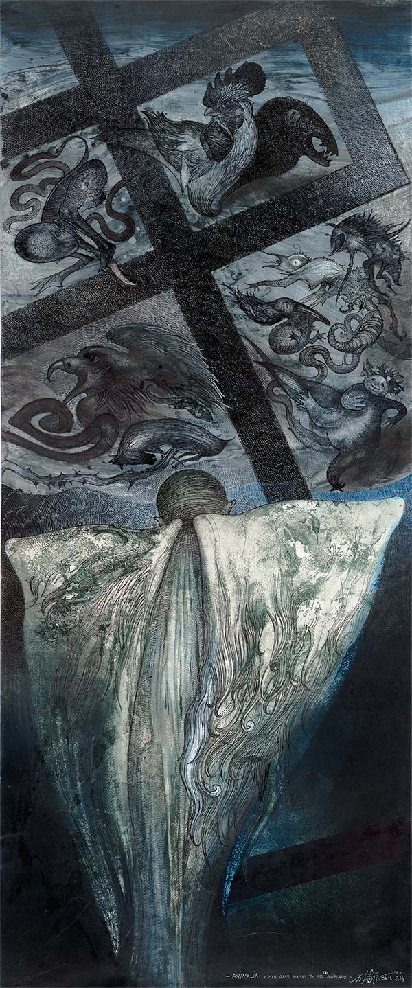 Animalia, 120 x 160 cm, mixed media, 2014.