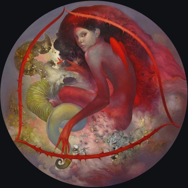 Aphrodite, round 60 cm, oil on canvas, 2009 – Željko Đurović