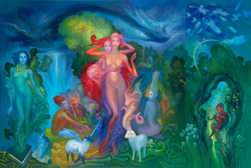 Awaiting Faunus, 180 x 270 cm, oil on canvas, 2018 – Željko Đurović