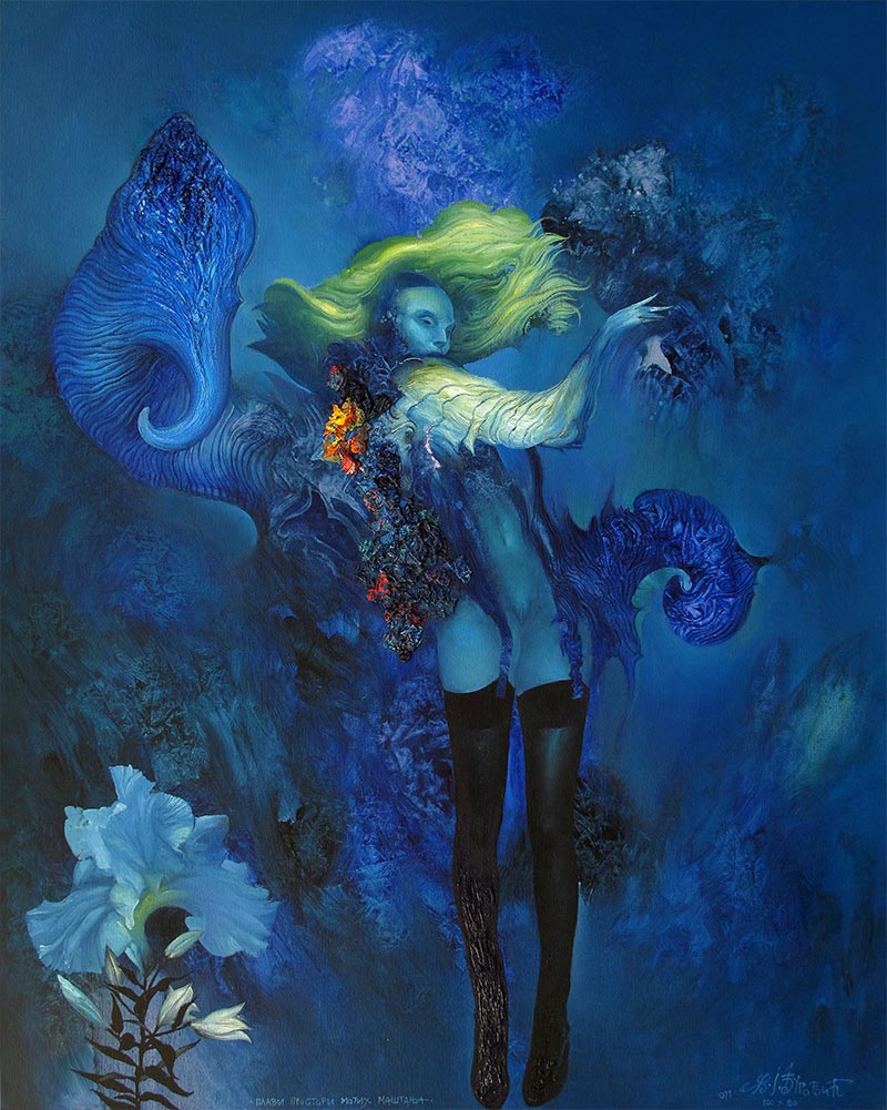 Blue Spaces of My Dreams, 100 x 80 cm, oil on canvas, 2011 – Željko Đurović