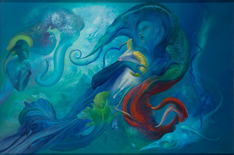 Celestial Conversations, 100 x 150 cm, oil on canvas, 2003 – Željko Đurović
