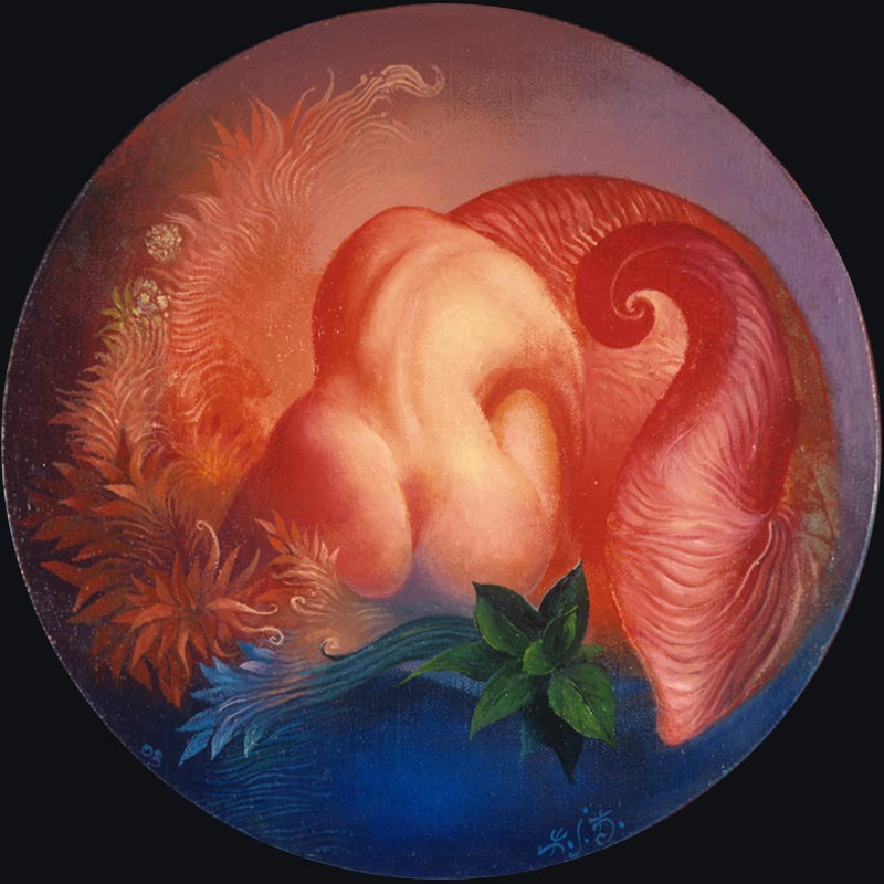 Circle 2, round 21 cm, oil on board, 2003 – Željko Đurović