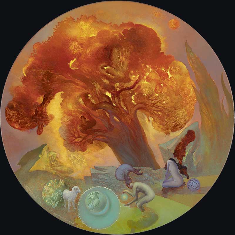 Circles of the Mediterranean, round 80 cm, oil on canvas, 2024 – Željko Đurović