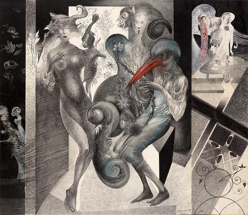 Conquered Spaces, 65 x 76 cm, mixed media, 1994 – Željko Đurović