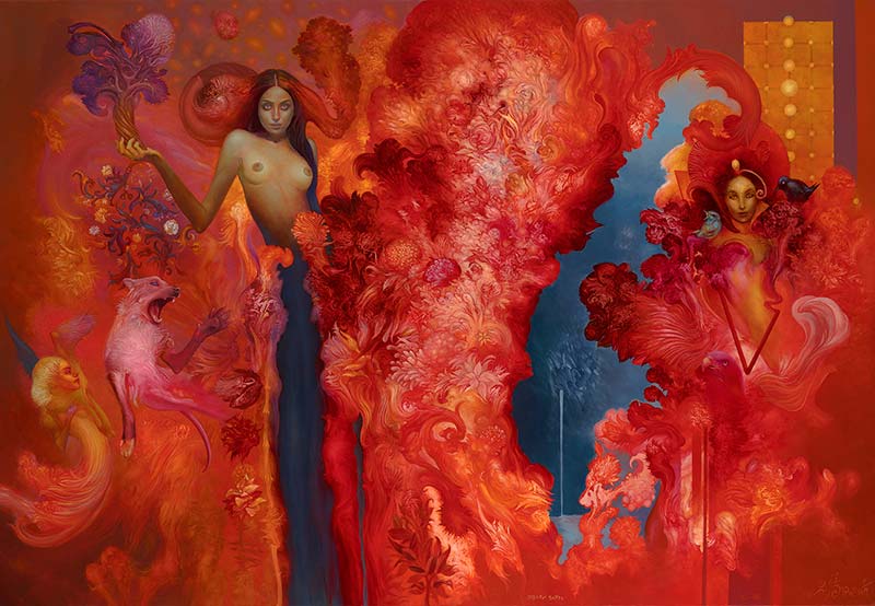 Guardians of the Fire, 135 x 195 cm, oil on canvas, 2026 – Željko Đurović