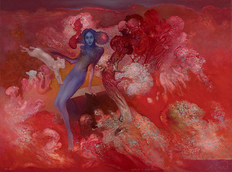 Encounter in Red, 60 x 80 cm, 2022 – Željko Đurović