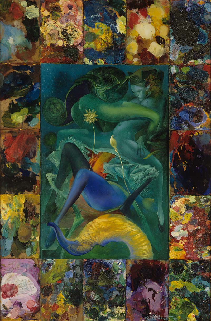 Eros, 75 x 50 cm, oil on glass and board, 1995 – Željko Đurović