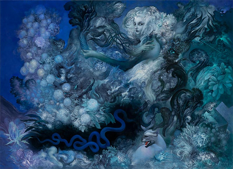 Eve's Gardener, 95 x 130 cm, oil on canvas, 2022 – Željko Đurović
