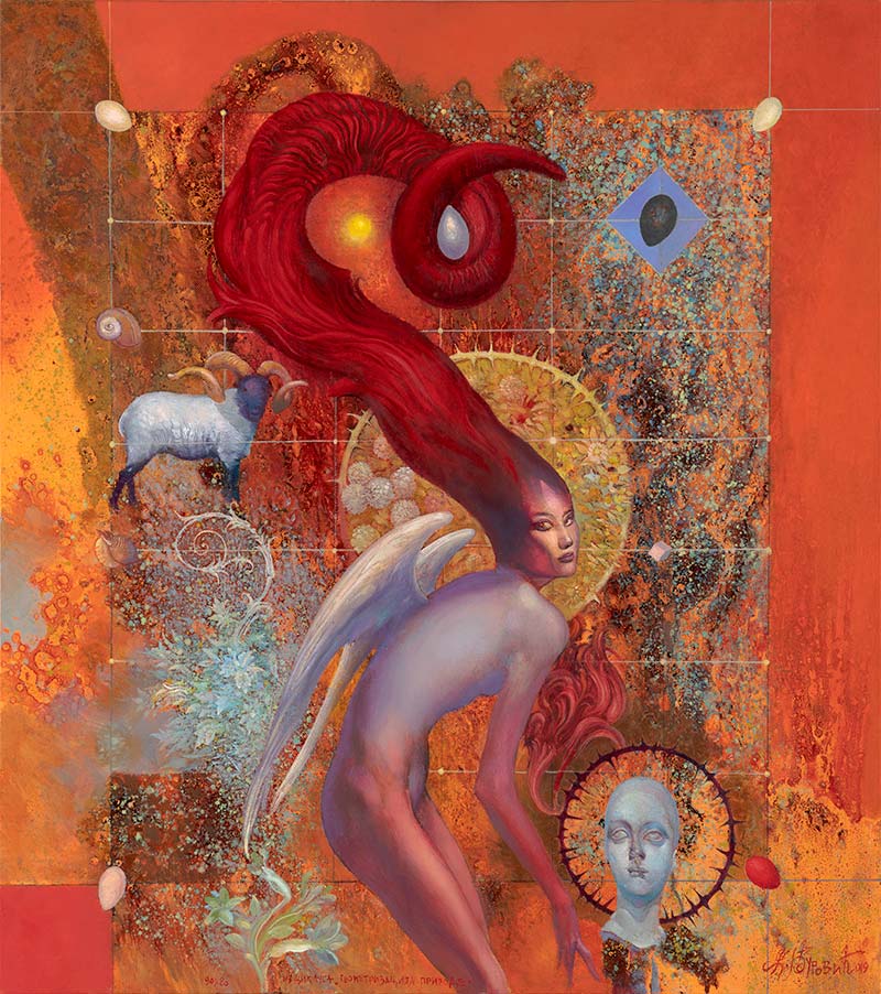 From the Cycle "Geometrization of Nature", 90 x 80 cm, oil on canvas, 2019 – Željko Đurović