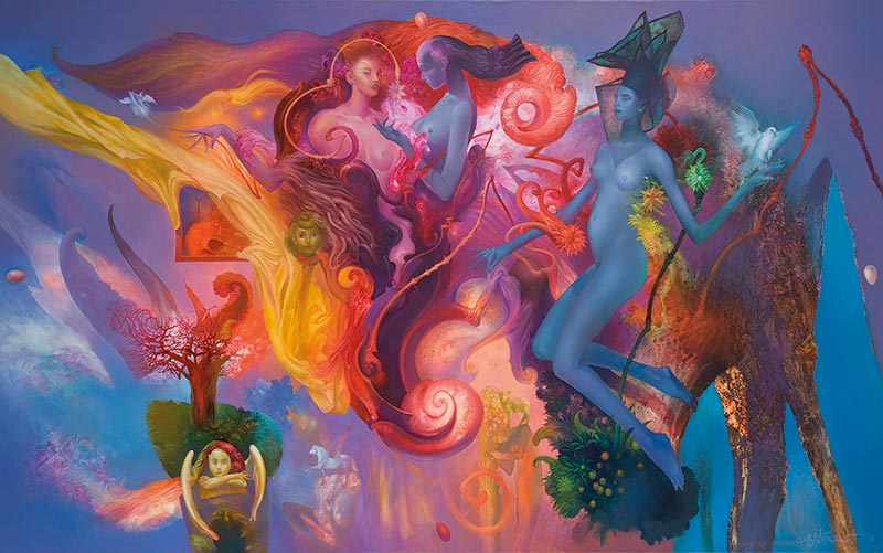 Grand Celestial Image, 150 x 240 cm, oil on canvas, 2009 – Željko Đurović. Private collection, New York.