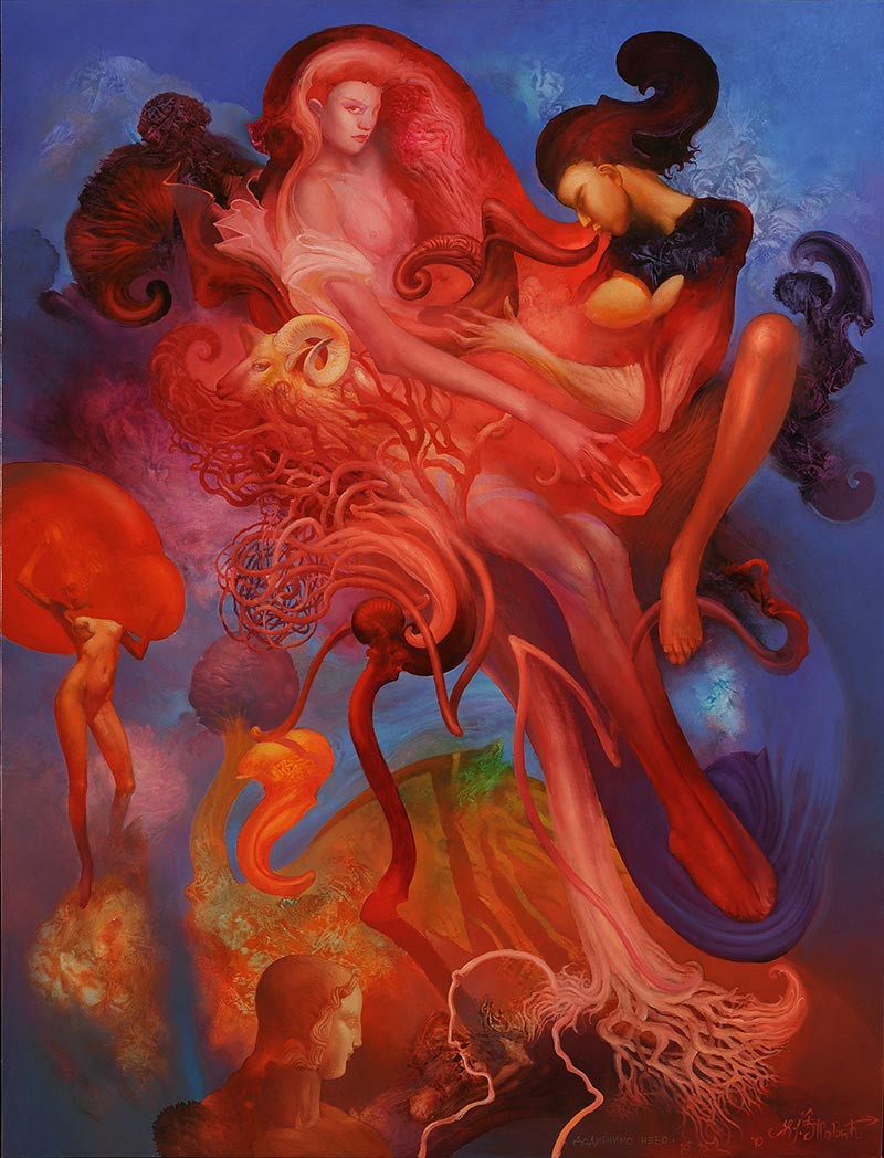 Let's Touch the Sky, 125 x 95 cm, oil on canvas, 2010 – Željko Đurović