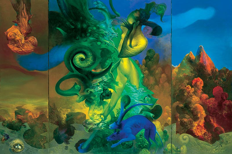 Mediteran i mladost (Mediterranean and Youth), 65 x 95 cm, oil on canvas, 2003 – painting by Željko Đurović