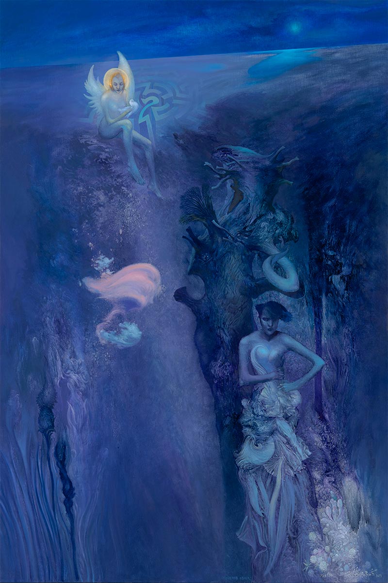 Moon Cloud, 195 x 130 cm, oil on canvas, 2024 – Željko Đurović