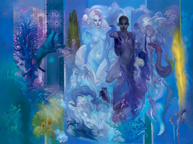 Moon Verticals, 150 x 200 cm, oil on canvas, 2024 – Željko Đurović