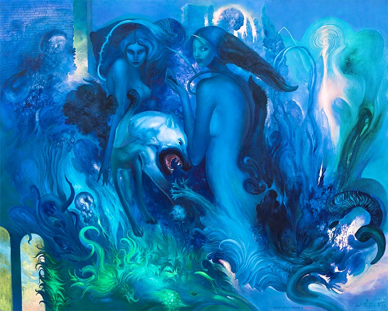 On Paradise Gardens..., 120 x 150 cm, oil on canvas, 2013 – Željko Đurović