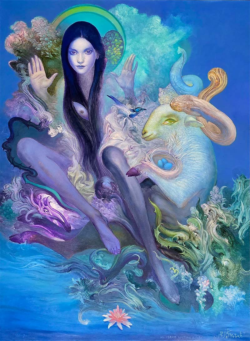 On the Shore of Pure Souls, 100 x 70 cm, 2025 – Željko Đurović