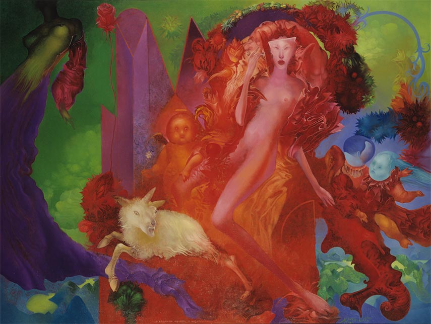 On Women, Plants and Angels, 95 x 125 cm, oil on canvas, 1996 – Željko Đurović