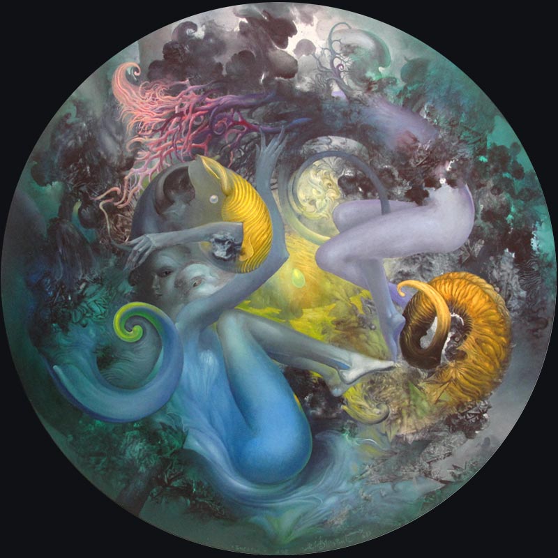 Pearls, round 95 cm, oil on canvas, 2010 – Željko Đurović