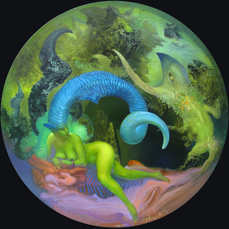 Scream, round 60 cm, oil on canvas, 2009 – Željko Đurović