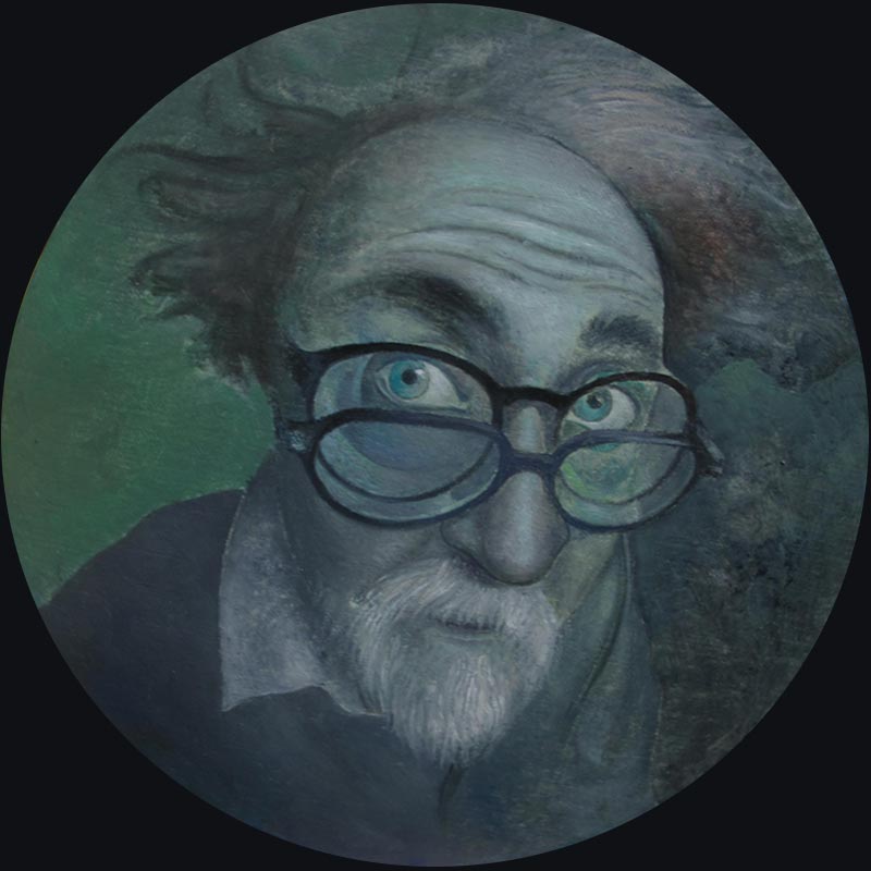 Self-Portrait, round 30 cm, oil on canvas – Željko Đurović