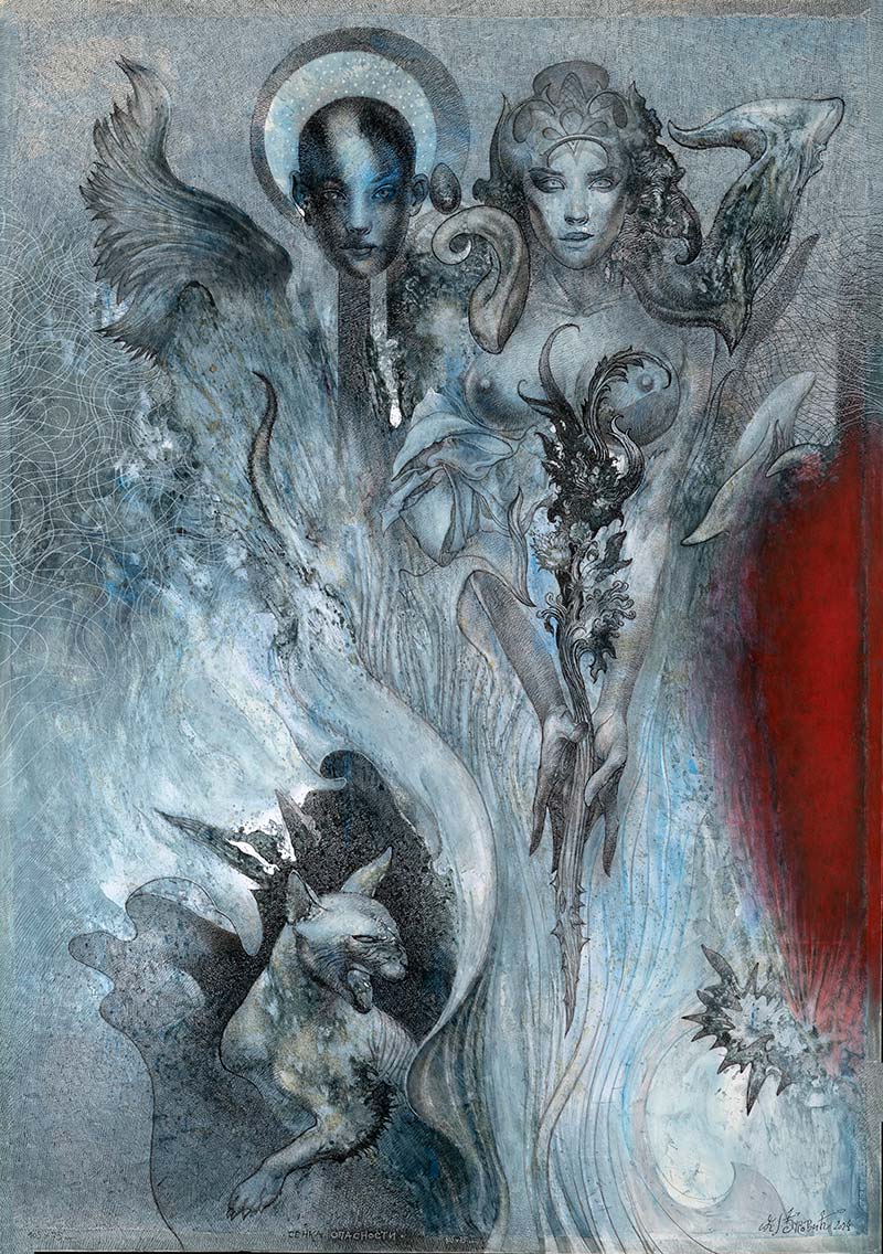 Shadow of Danger, 105 x 75 cm, mixed media – Željko Đurović