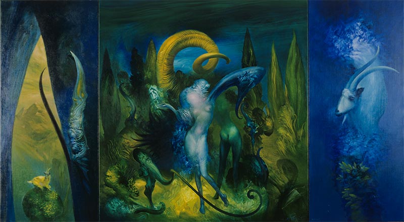 Shepherdess, 80 x 145 cm, oil on canvas, 2004 – Željko Đurović