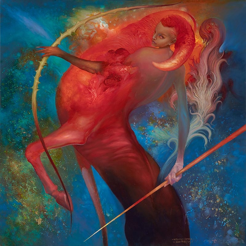 The Archer, 107 x 107 cm, oil on canvas, 2012 – Željko Đurović