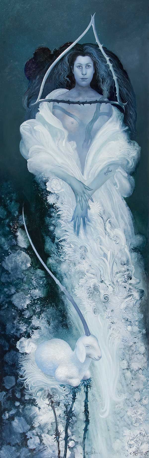 Tijana, 195 x 65 cm, oil on canvas, 2009 – Željko Đurović