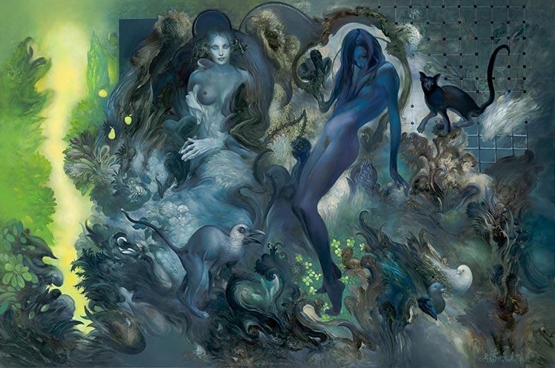 Time in Eve's Garden, 130 x 195 cm, oil on canvas, 2022 – Željko Đurović