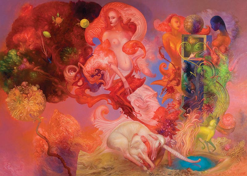While Gods Walked the Earth, fantasy art by Željko Đurović, 135 x 190 cm, oil on canvas, 2006.
