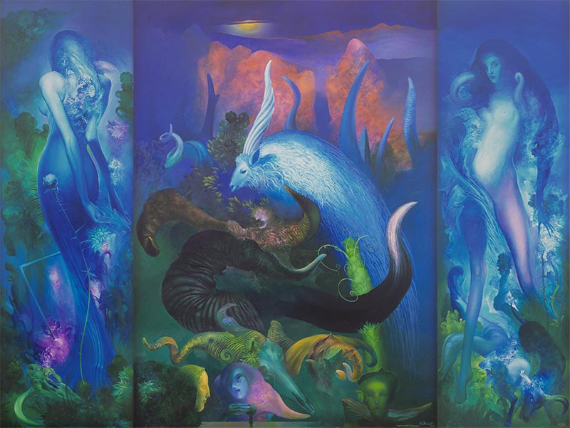 Woman of the Full Moon, 180 x 255 cm, oil on canvas, 2001 – Željko Đurović