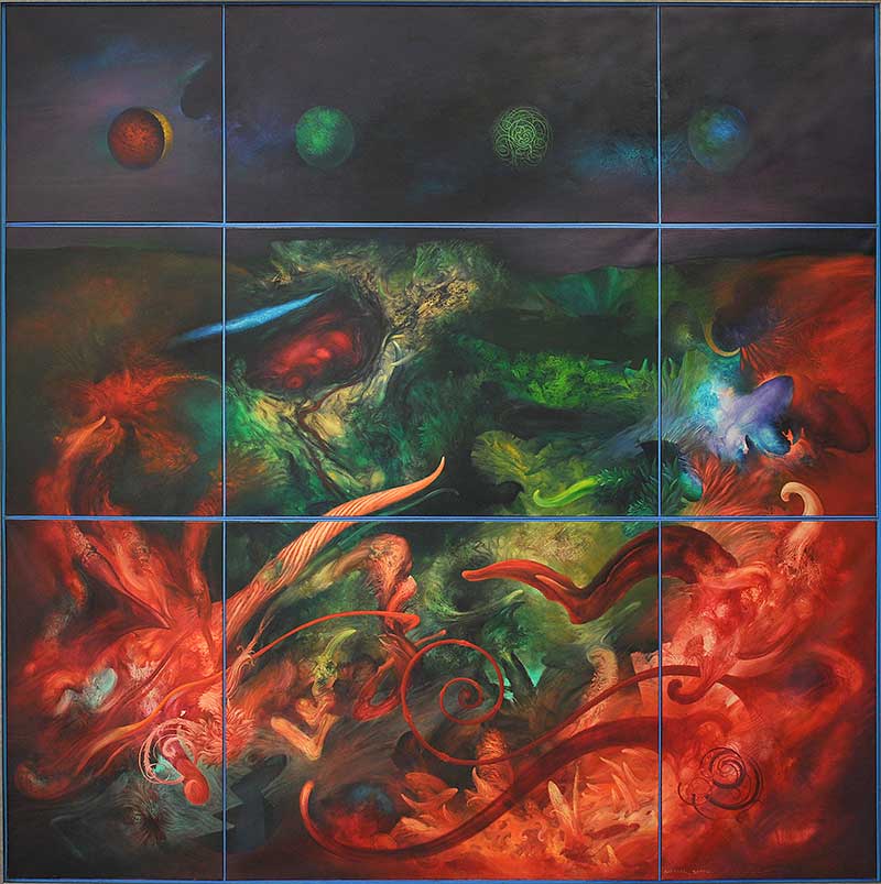 Coming of Fire, 250 x 250 cm, oil on canvas, 2003 – Željko Đurović